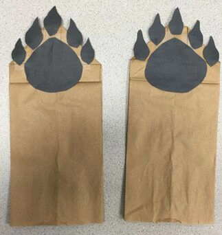 Paper bag bear paws craft