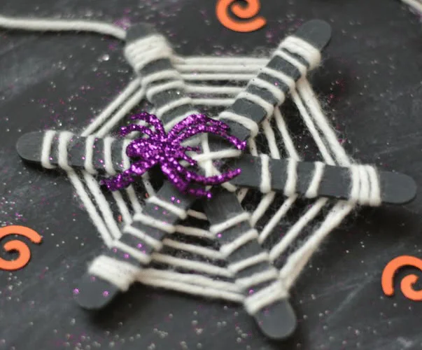 Craft stick spider web