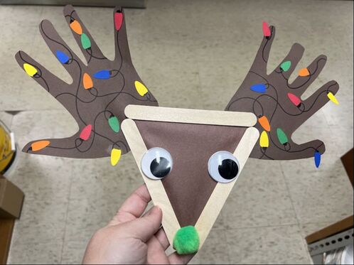 Handprint reindeer craft example