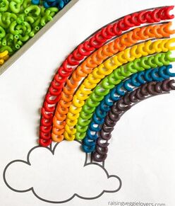 Macaroni rainbow craft example