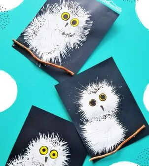 Painted owls craft example