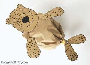 Paper bag otters craft example
