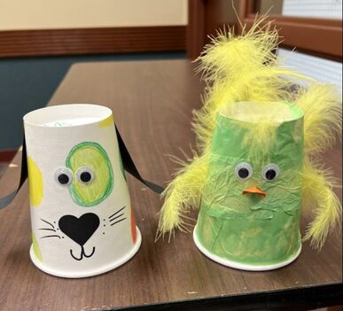 Paper cup pets craft example