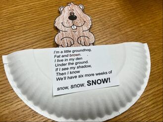 Paper plate groundhog craft example