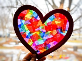 Suncatcher hearts craft example