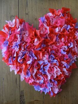 Tissue paper hearts craft example